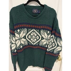 Vintage Lake Harmony Rowing Club Sweater Mens L 90s USA Cotton Grandpa‎ Sweater